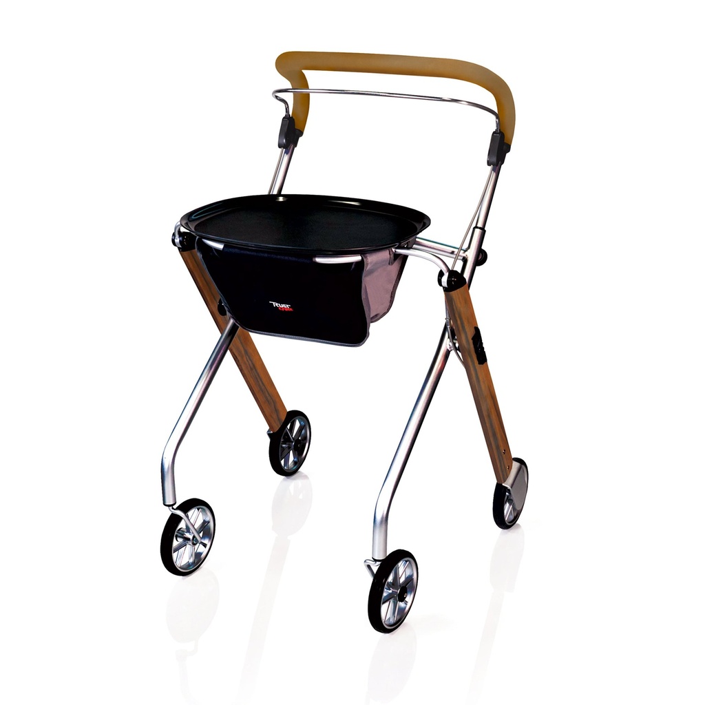 [4500-WN] Trust Care Let's Go Indoor Rollator with Tray - Walnut