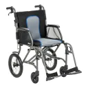 AeroFly Transport Lightweight Foldable Wheelchair,18",SF,Gray/Blue