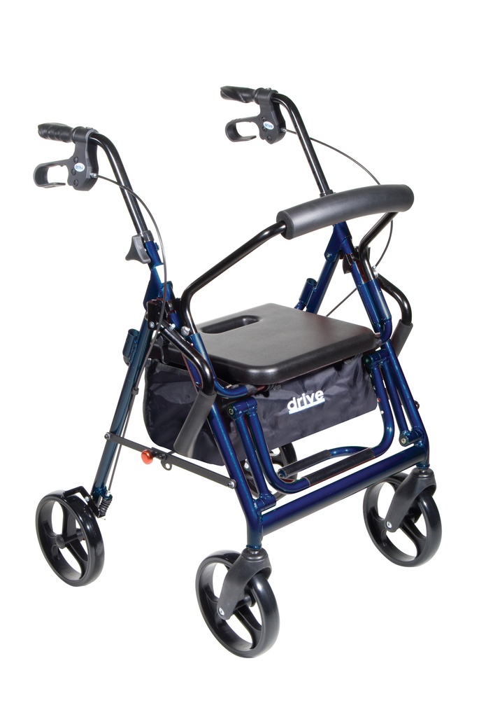 Duet Dual Function Transport Wheelchair Rollator Rolling Walker (BLACK)