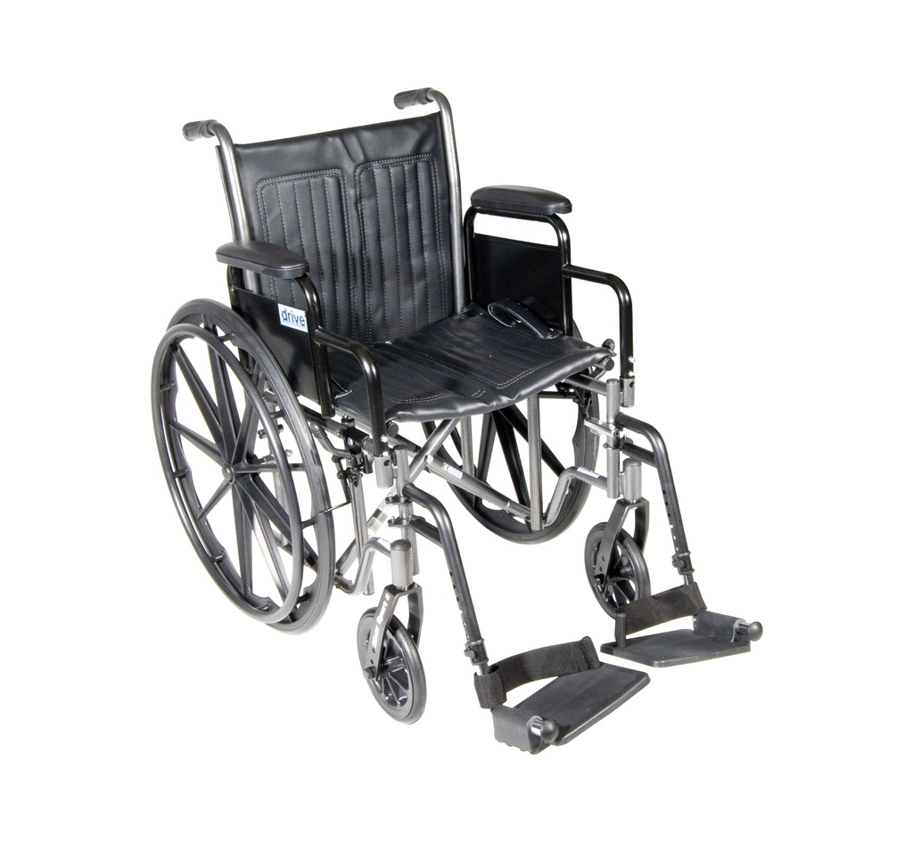 Silver Sport 2 Wheelchair (Detachable Full Arms and Swing away Footrests, 16" Seat)