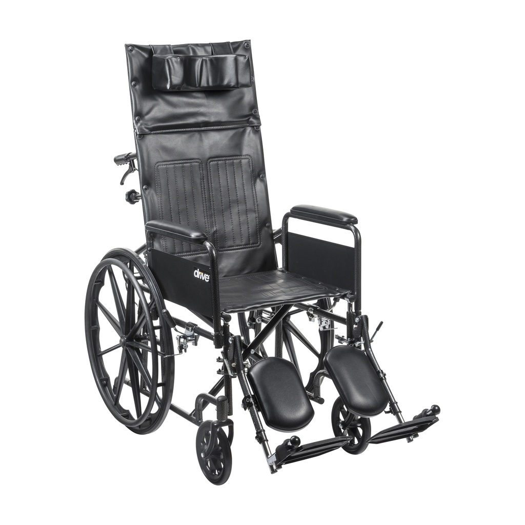Silver Sport Full-Reclining Wheelchair (Full Arms, 16" Seat)
